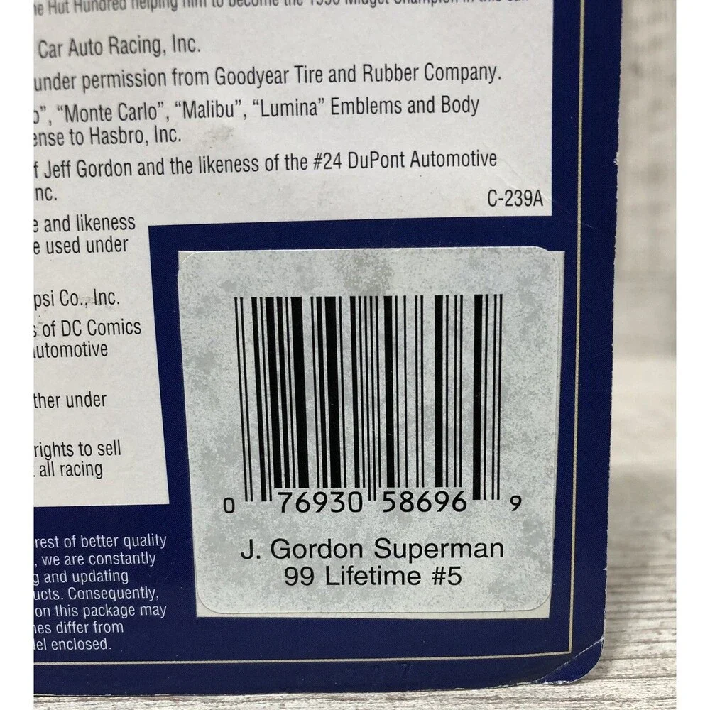 Lot Of 2 Action 1999 Lifetime/LE Series Jeff Gordon Superman #24 1:64 NIB